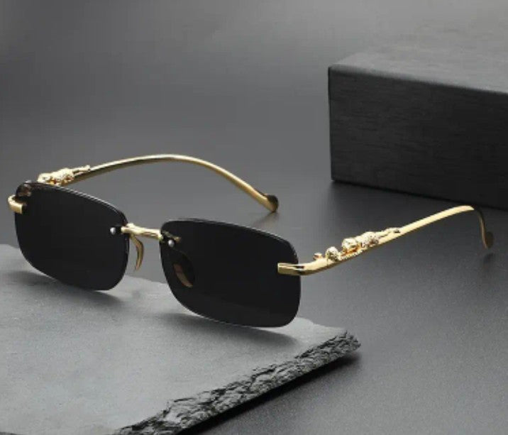 Vintage leopard frameless glasses
