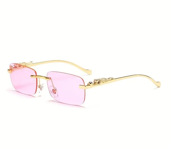 Rimless square fashion glasses