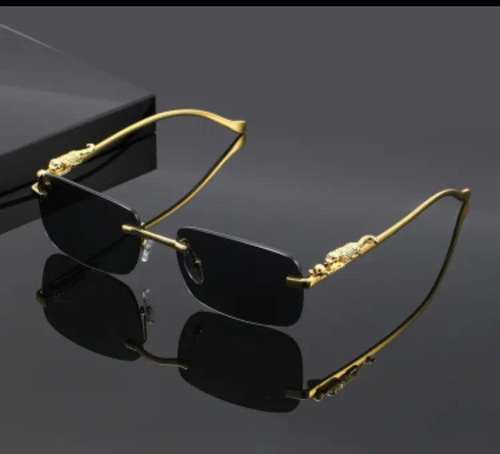 Vintage leopard frameless glasses