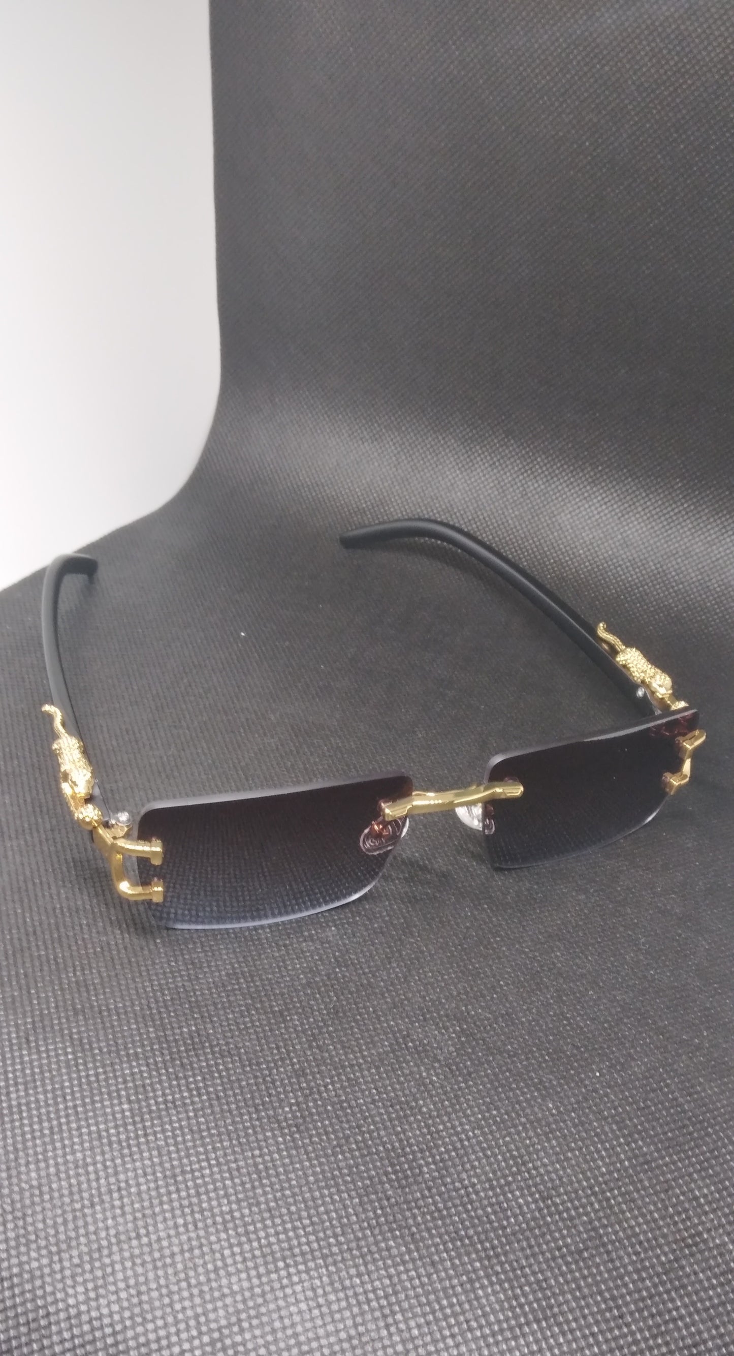 Gold frame gray-blue Retro Fashion Glasses