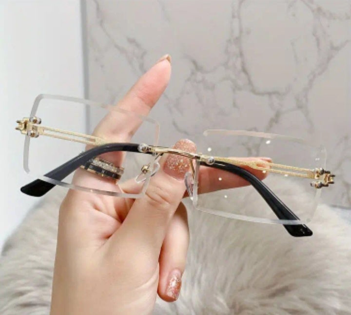 Transparent rimless glasses