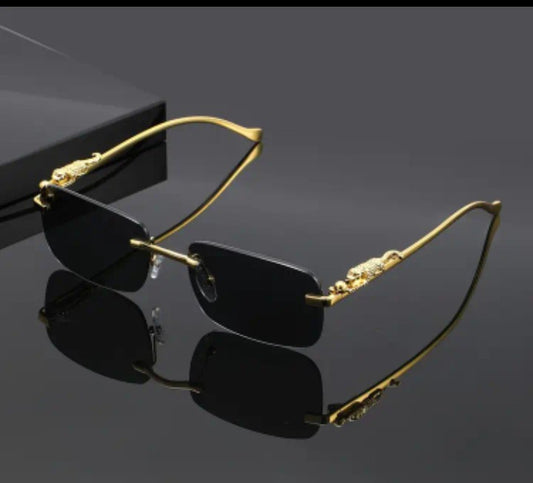 Vintage leopard frameless glasses